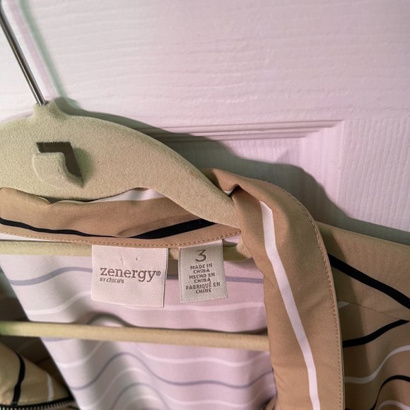 Chico's Zenergy  Striped Zip up Jacket Size  or 16 - Picture 4 of 8